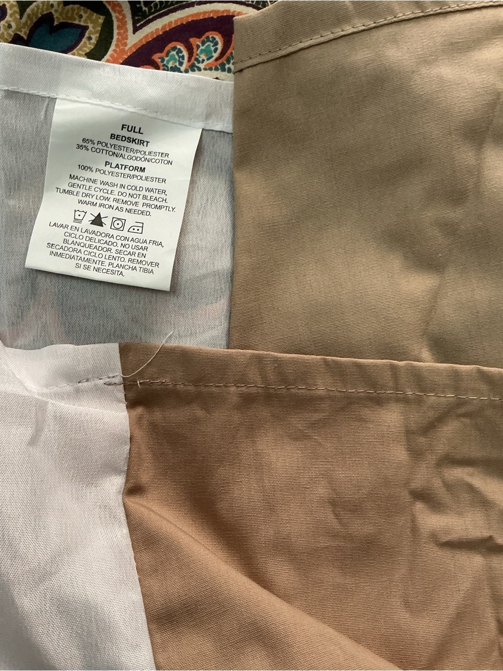 Brand new Full Tailored Tan Bedskirt